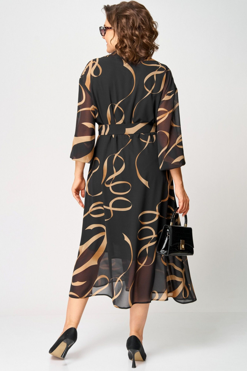 Платья EVA GRANT 7322 черный_принт