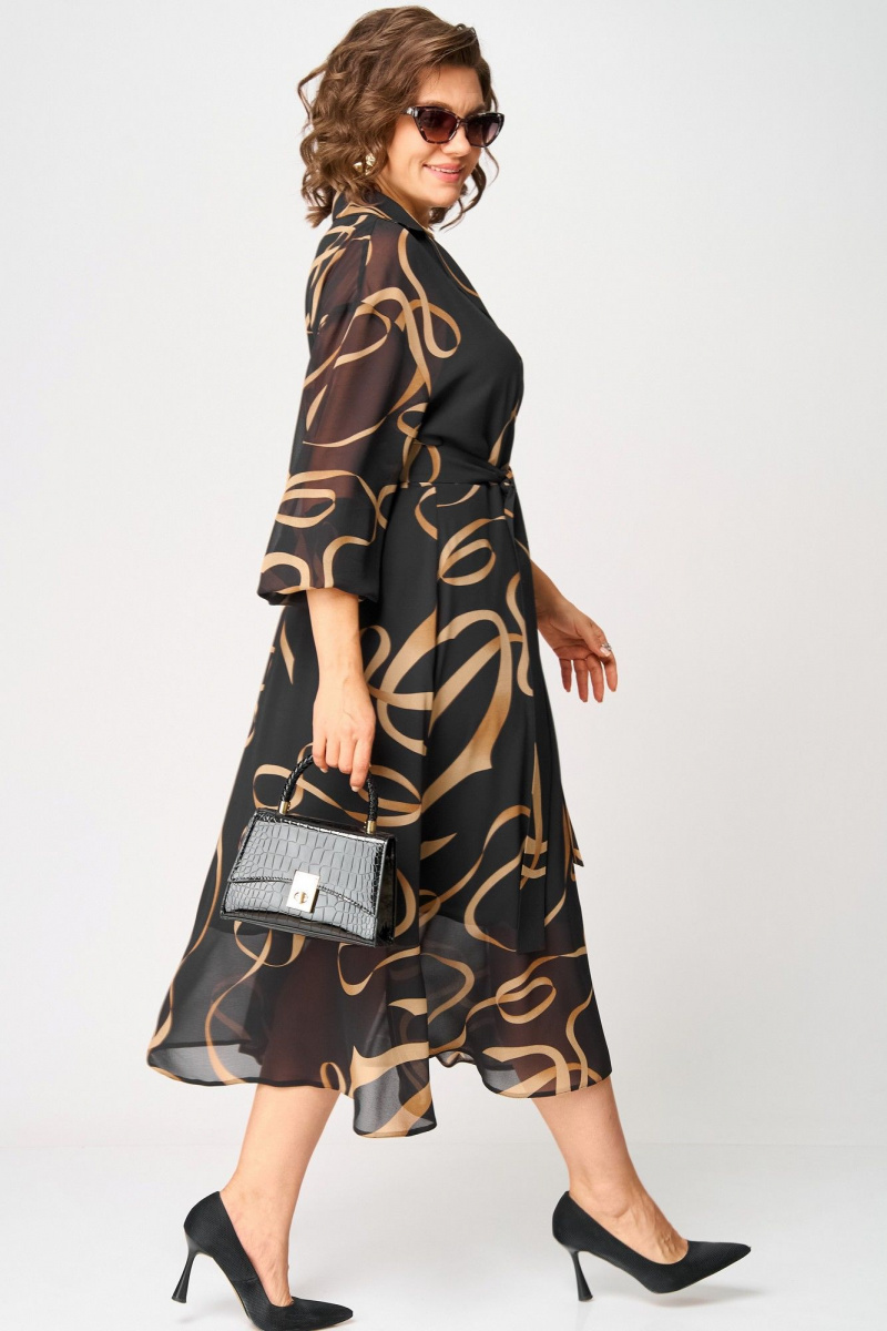 Платья EVA GRANT 7322 черный_принт