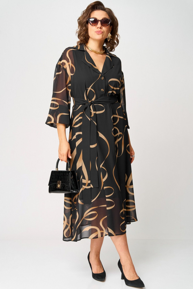 Платья EVA GRANT 7322 черный_принт