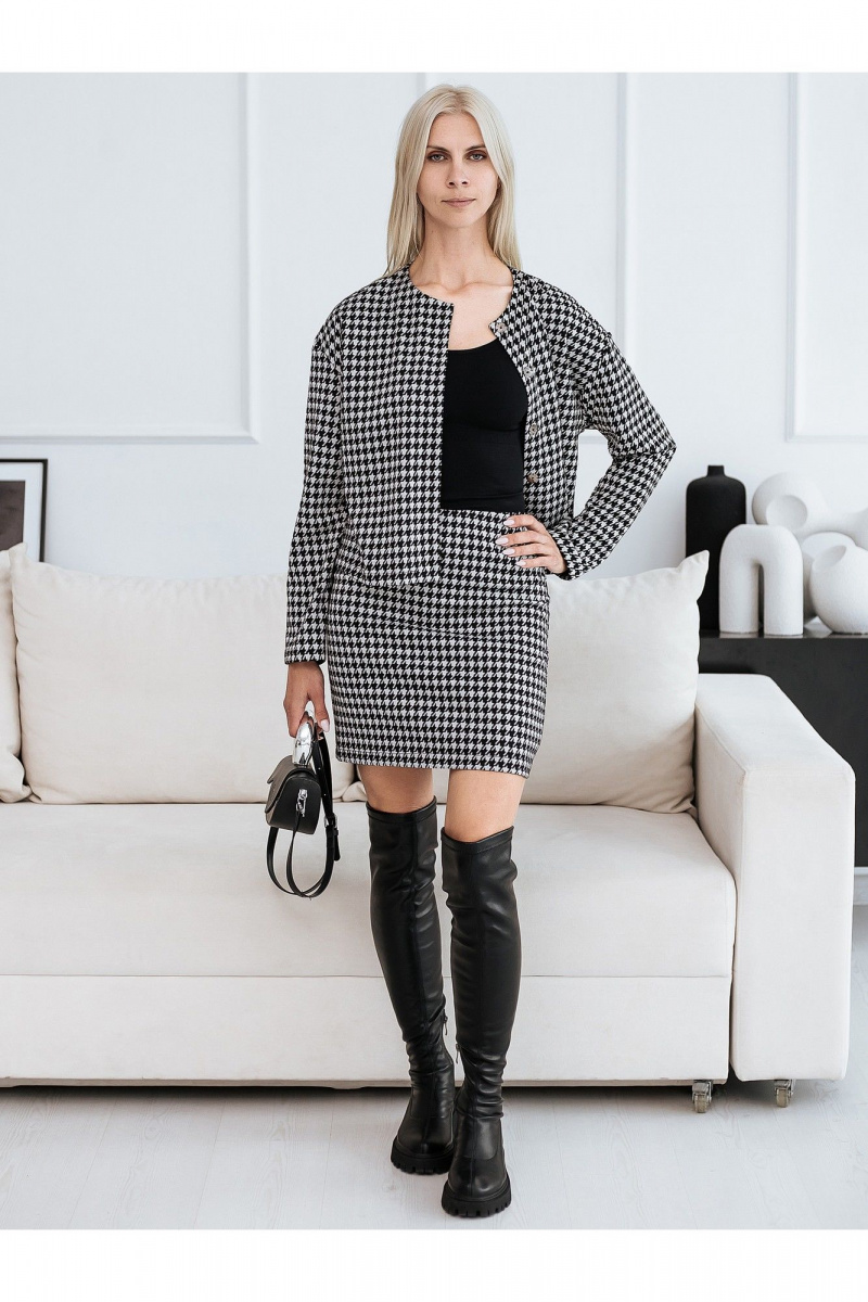 Юбочный костюм BUNABOUTIQUE 21222 серый