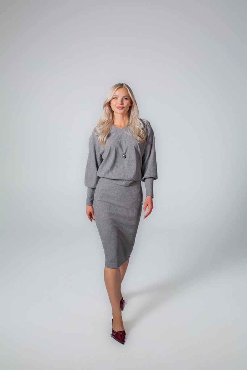 Юбочный костюм MONA STYLE FASHION&DESIGN 19089/2 серый