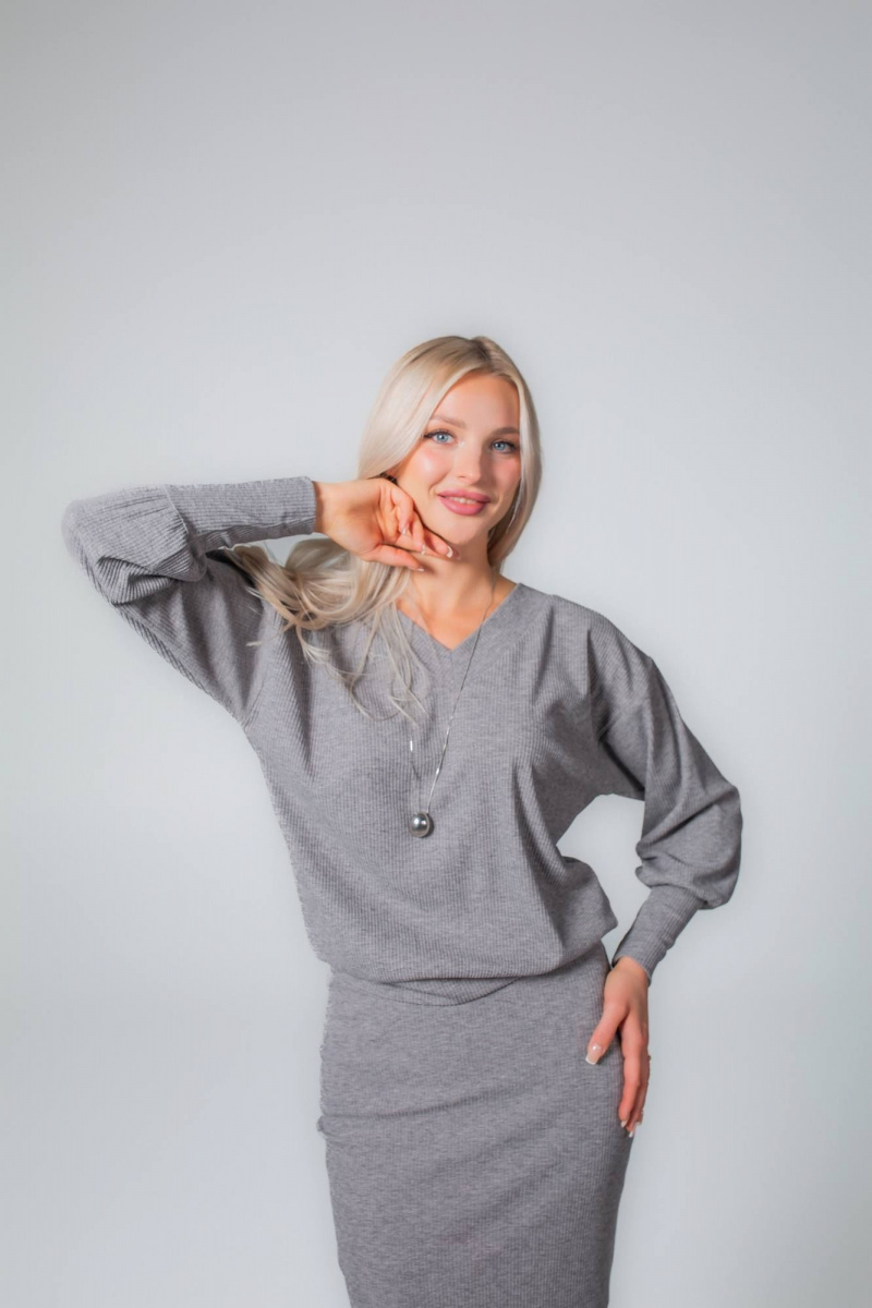 Юбочный костюм MONA STYLE FASHION&DESIGN 19089/2 серый