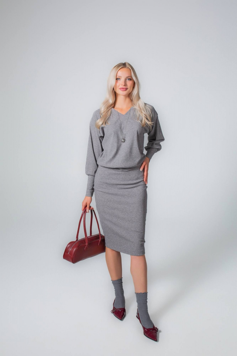 Юбочный костюм MONA STYLE FASHION&DESIGN 19089/2 серый