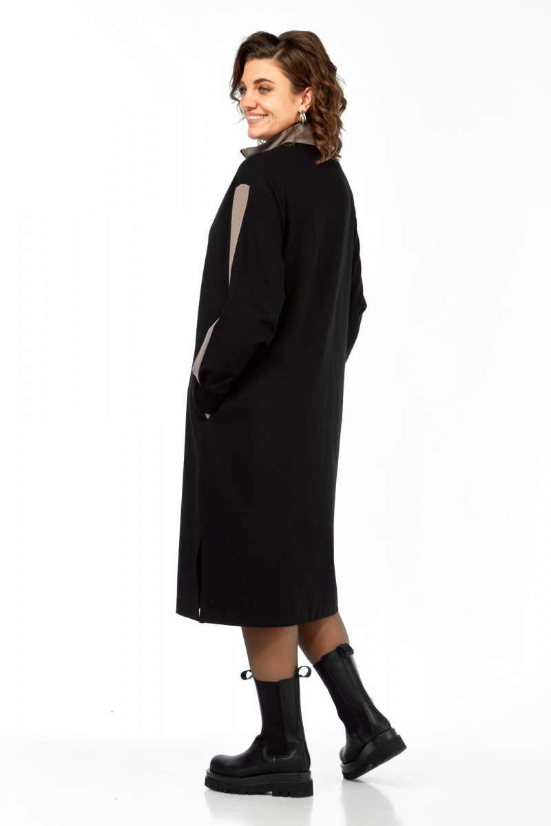 Платья Ольга Стиль С-972 черно-коричневый