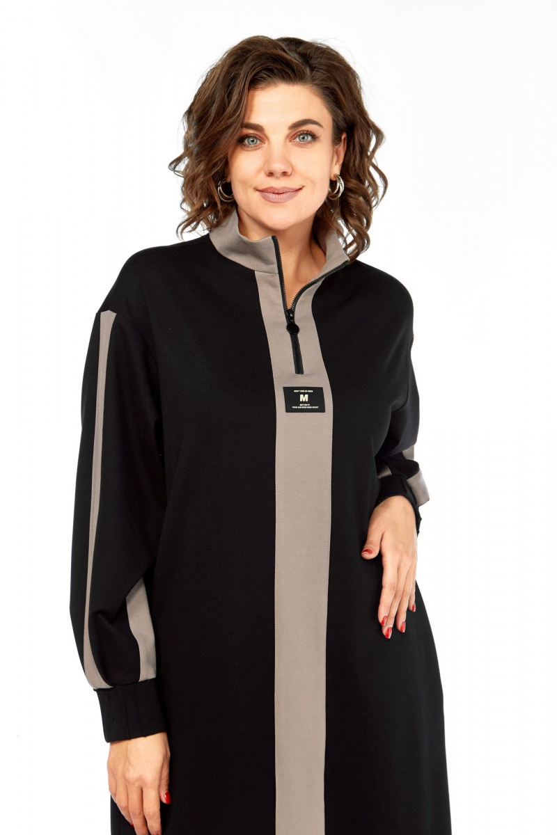 Платья Ольга Стиль С-972 черно-коричневый