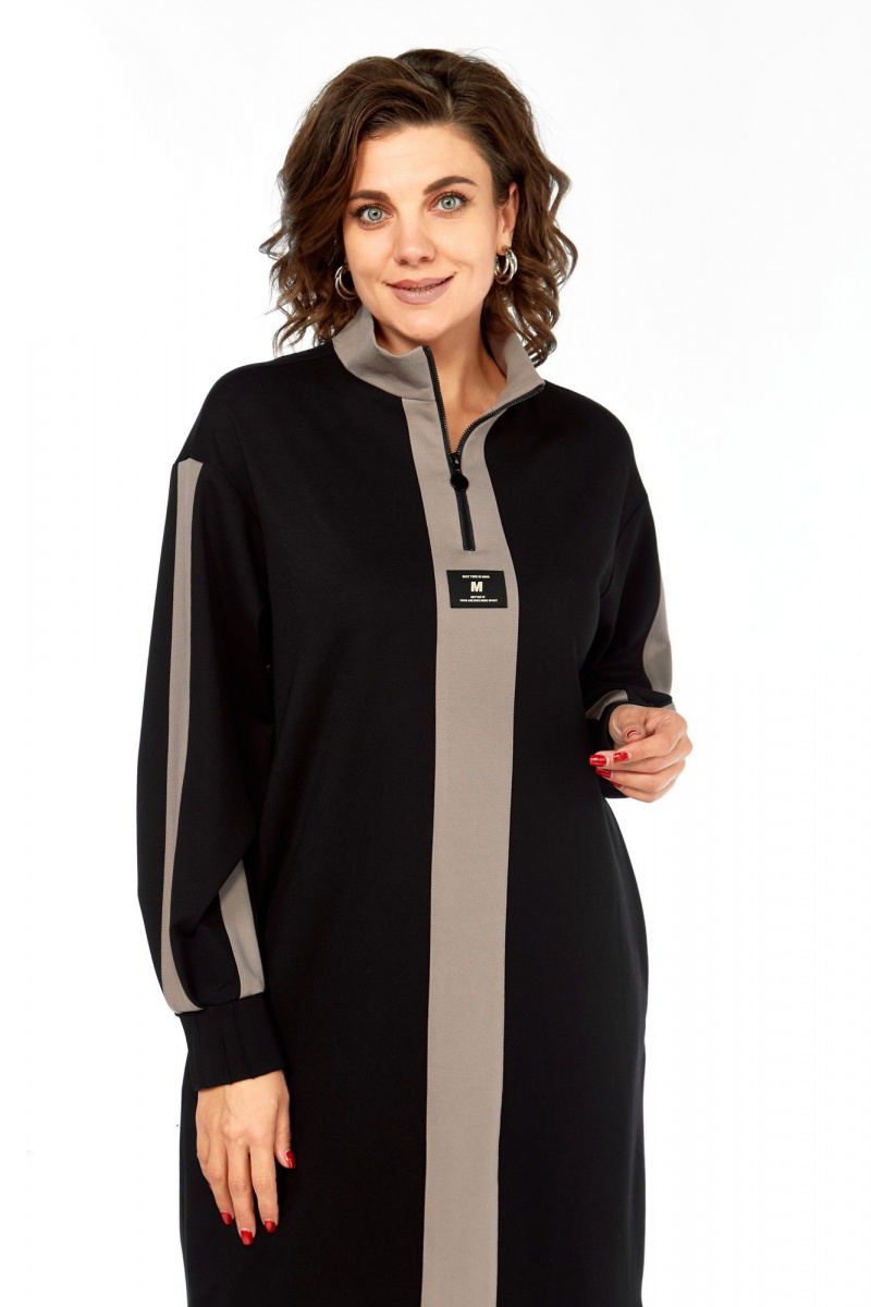 Платья Ольга Стиль С-972 черно-коричневый