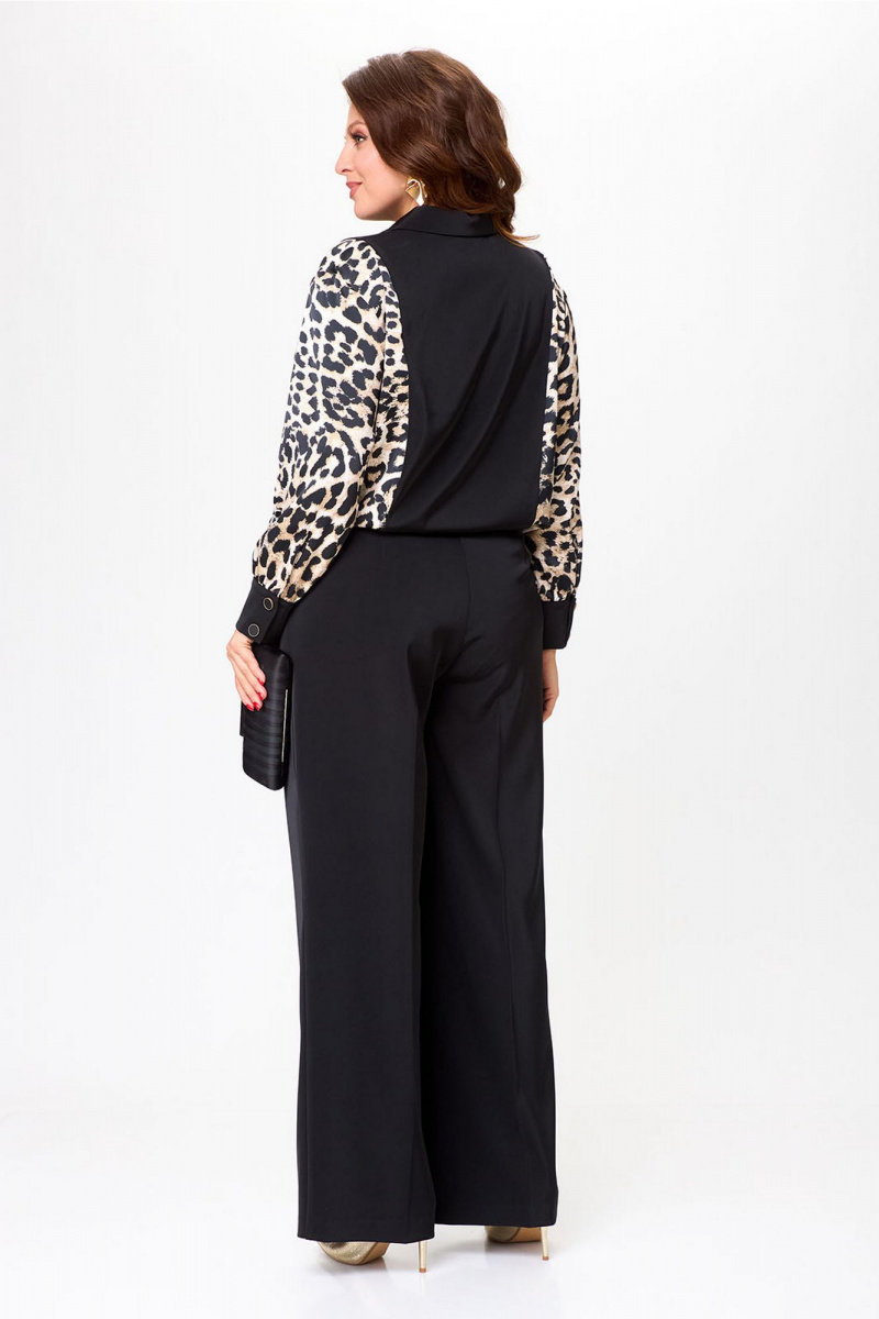 Брючный костюм Lady Style Classic 2904 черный_с_бежевым