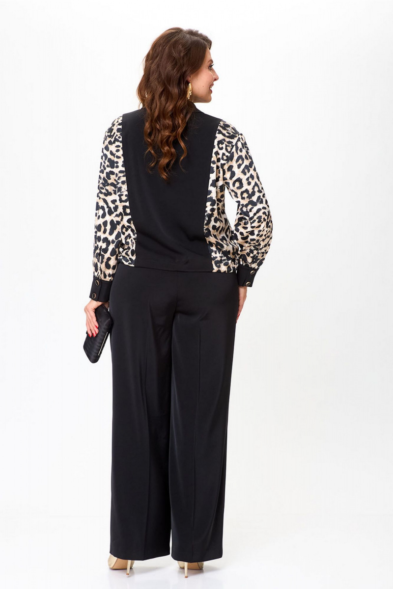 Брючный костюм Lady Style Classic 2904 черный_с_бежевым