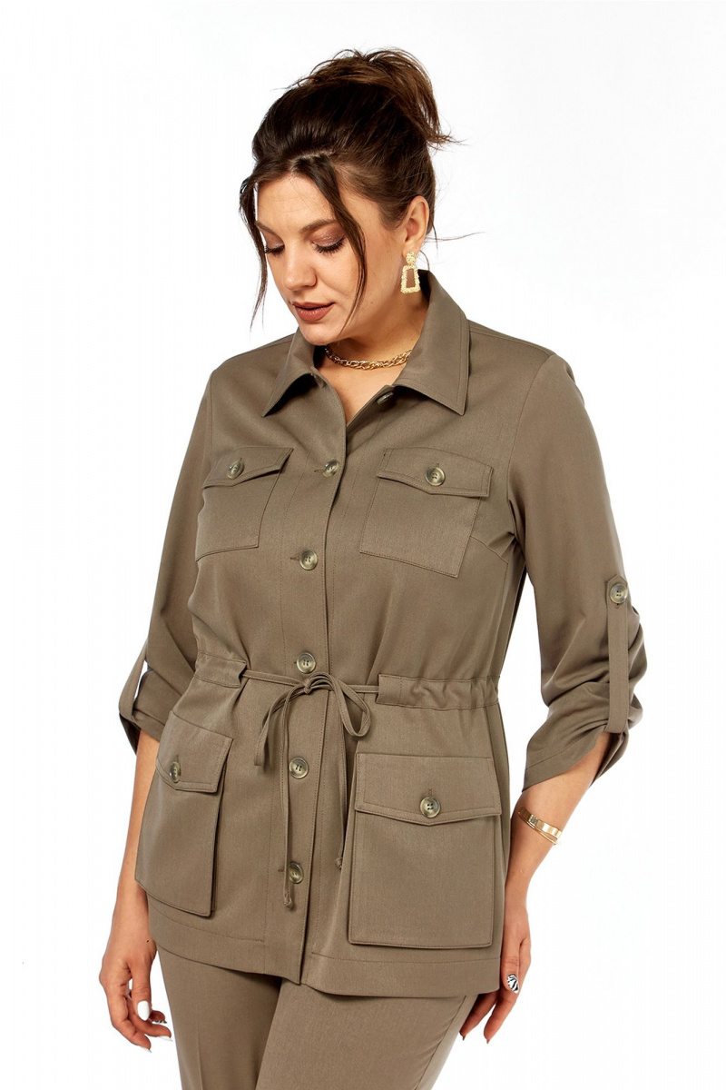 Брючный костюм Lady Style Classic 2151/6 бежево-коричневый