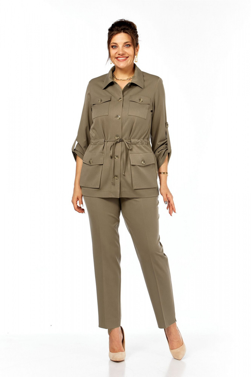 Брючный костюм Lady Style Classic 2151/6 бежево-коричневый