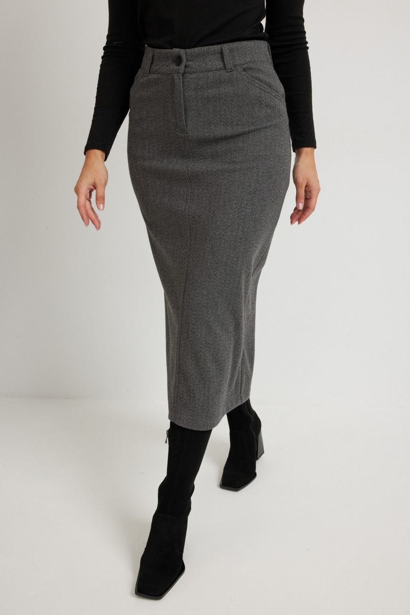 Юбки Mirolia 1271 серый_елочка