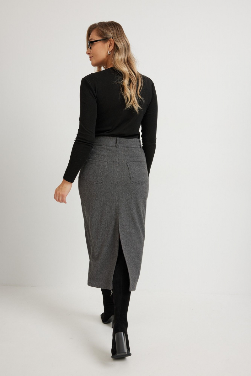 Юбки Mirolia 1271 серый_елочка