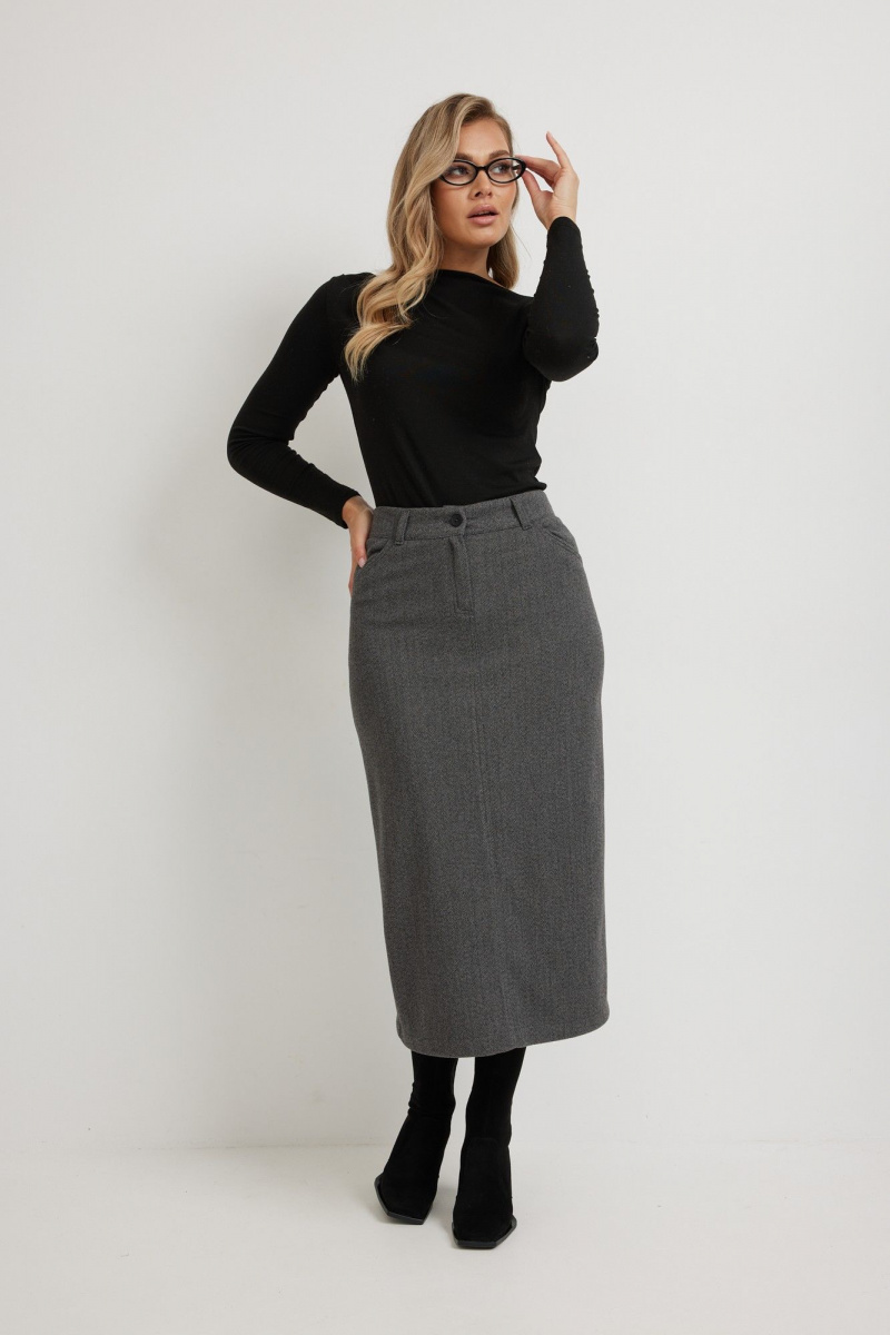 Юбки Mirolia 1271 серый_елочка