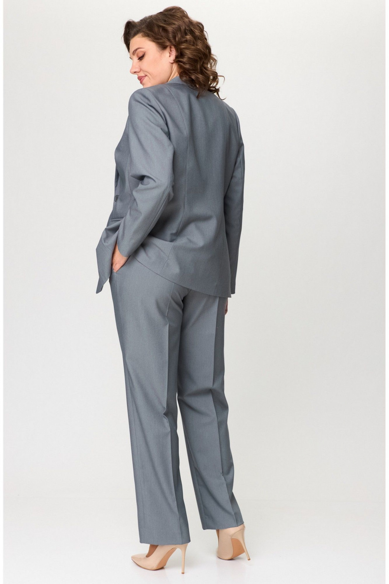 Брючный костюм БелЭльСтиль 412-3_03_22+596-2_79_22 серый_однотон
