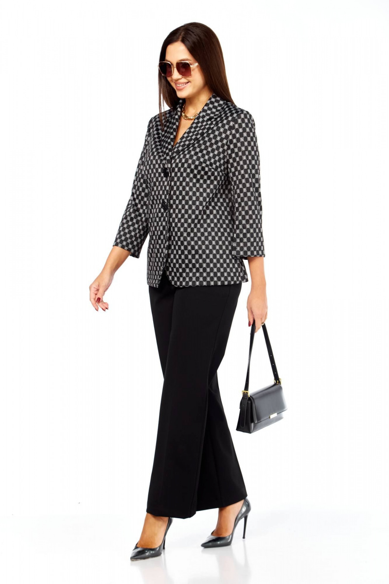 Брючный костюм Taita plus 2523 черно-белый