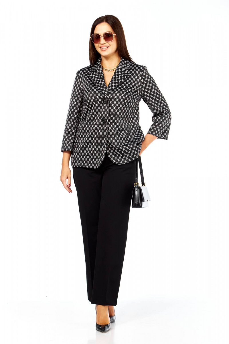 Брючный костюм Taita plus 2523 черно-белый