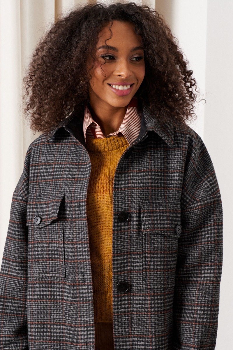 Женское пальто Colors of PAPAYA NEW 1750 клетка