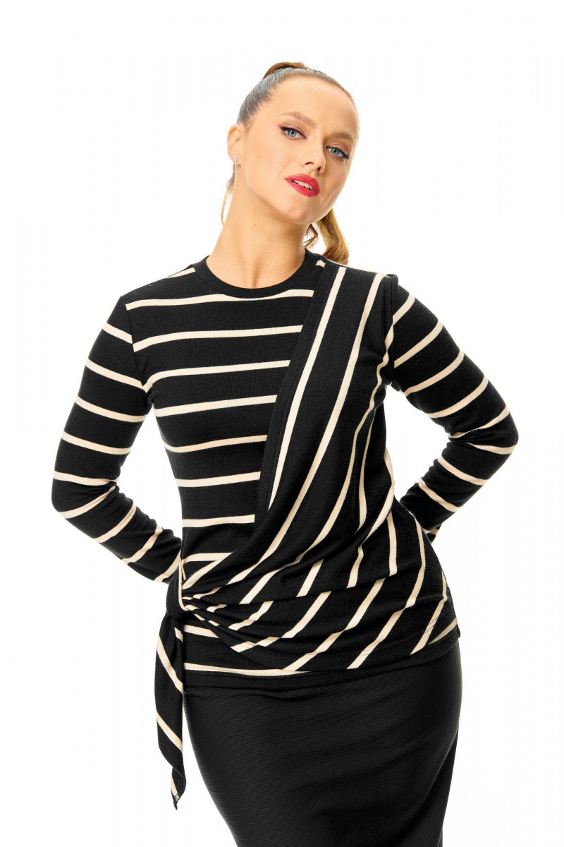 Джемперы T&N 7701 полоска_черный