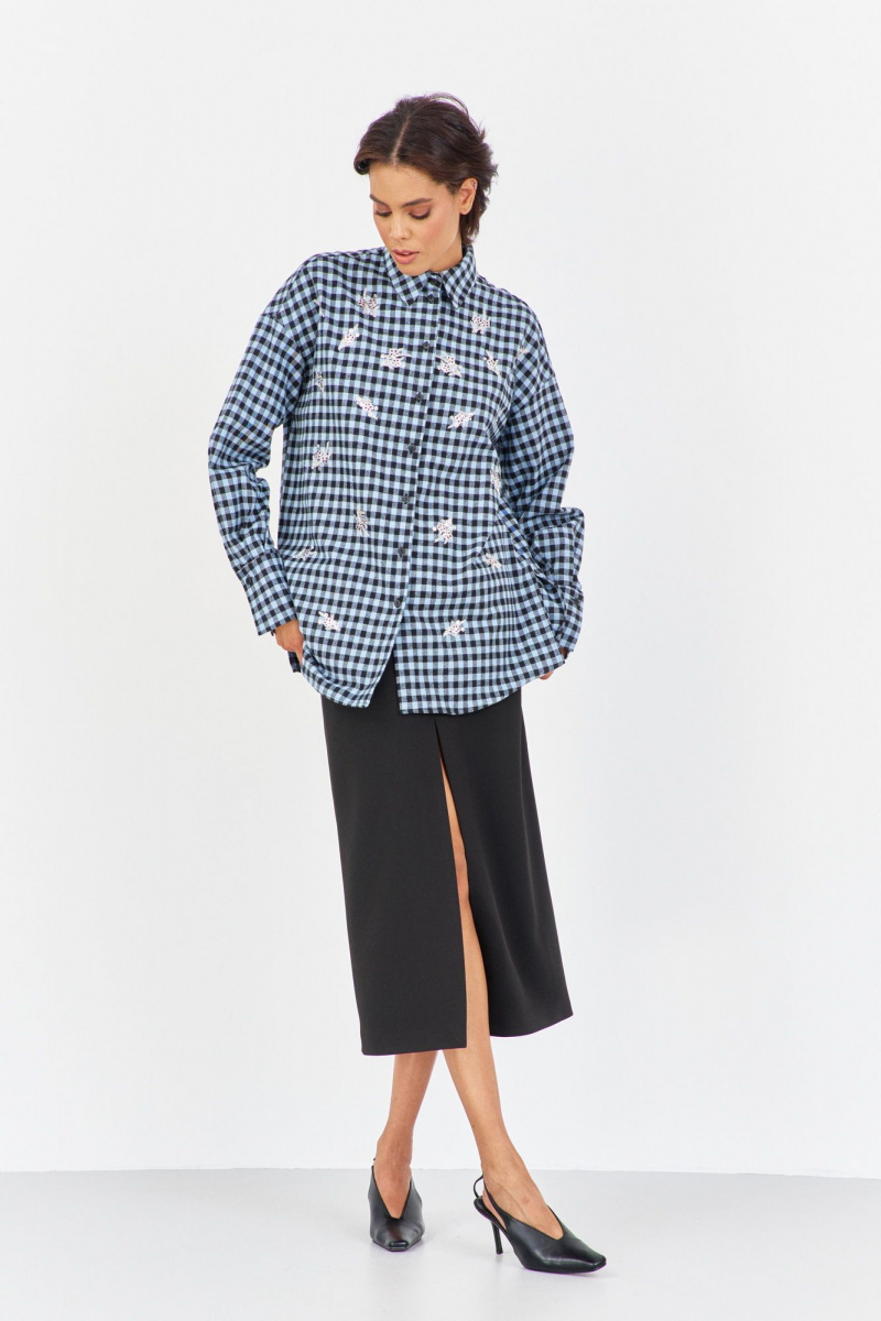 Рубашки FLAIM 2043 черно-голубой