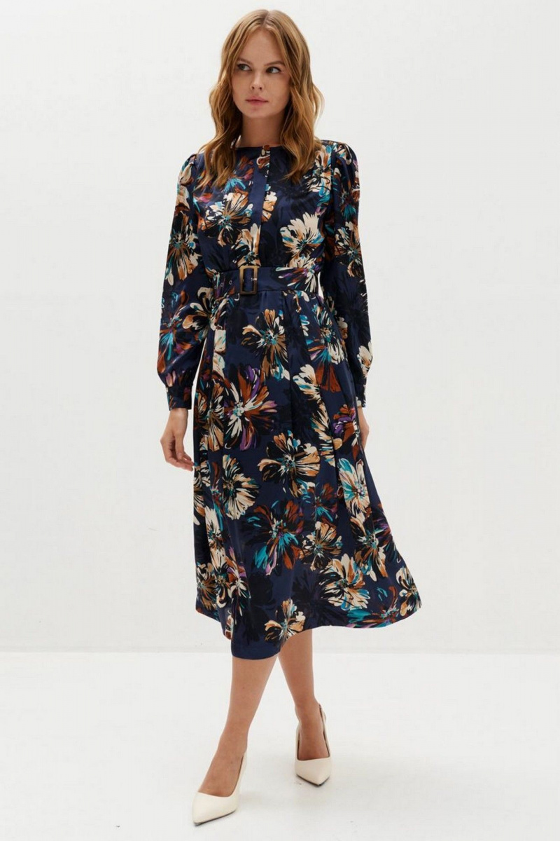 Платья Colors of PAPAYA NEW 1736 синий_цветы