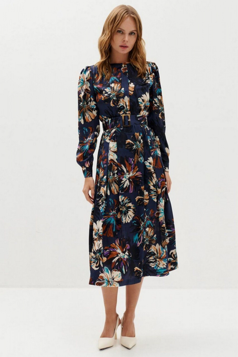 Платья Colors of PAPAYA NEW 1736 синий_цветы