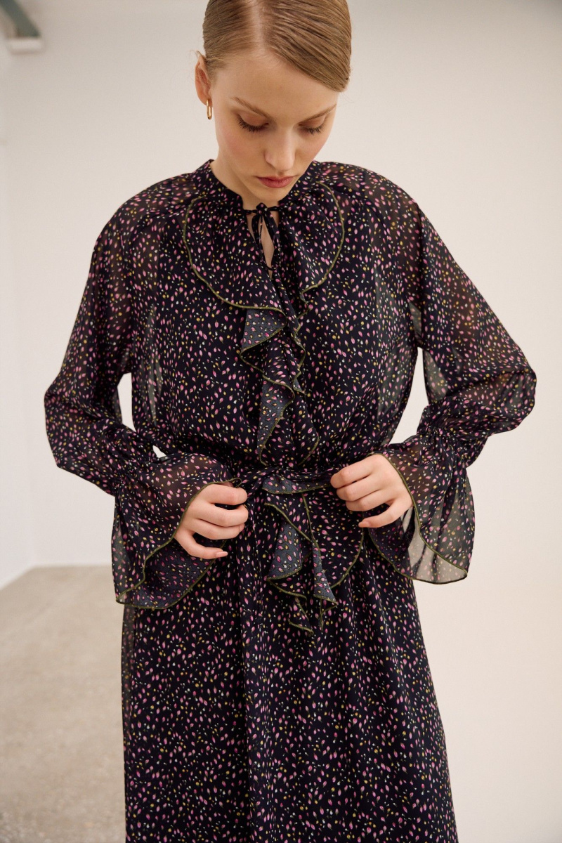 Платья Lokka 1681Т черный/принт_цветы