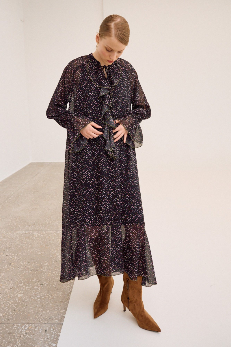 Платья Lokka 1681Т черный/принт_цветы