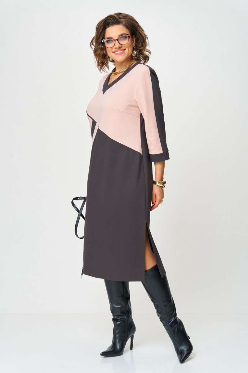 Платья Aira Style 24428 пудра-шоколад