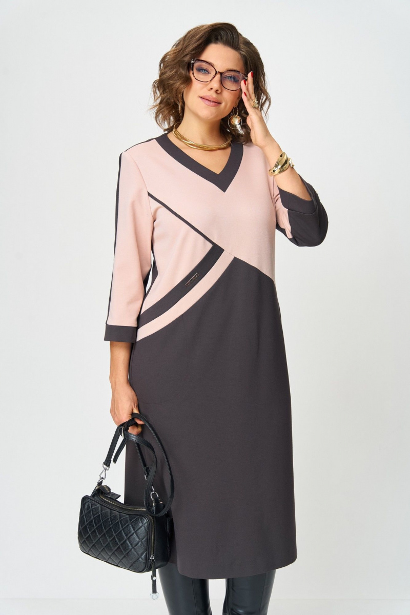 Платья Aira Style 24428 пудра-шоколад