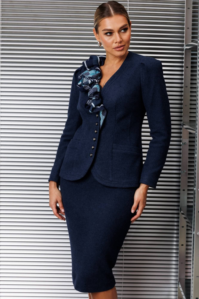 Юбочный костюм Мода Юрс 25-2825 синий