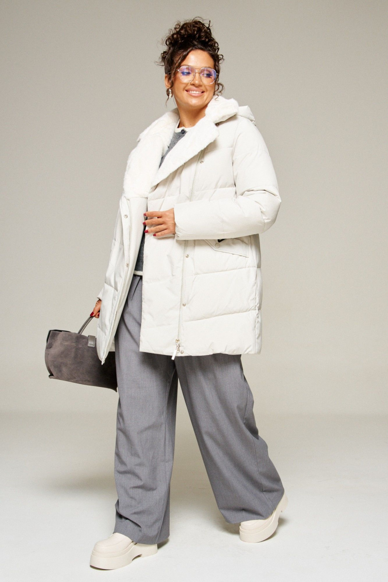 Женское пальто Beautiful&Free 8020 светло-серый