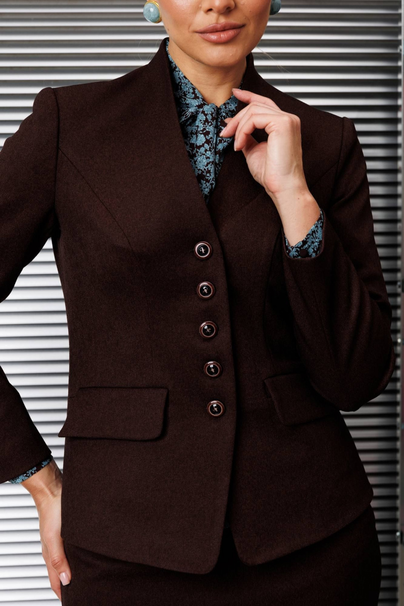 Юбочный костюм Мода Юрс 25-2808 коричневый