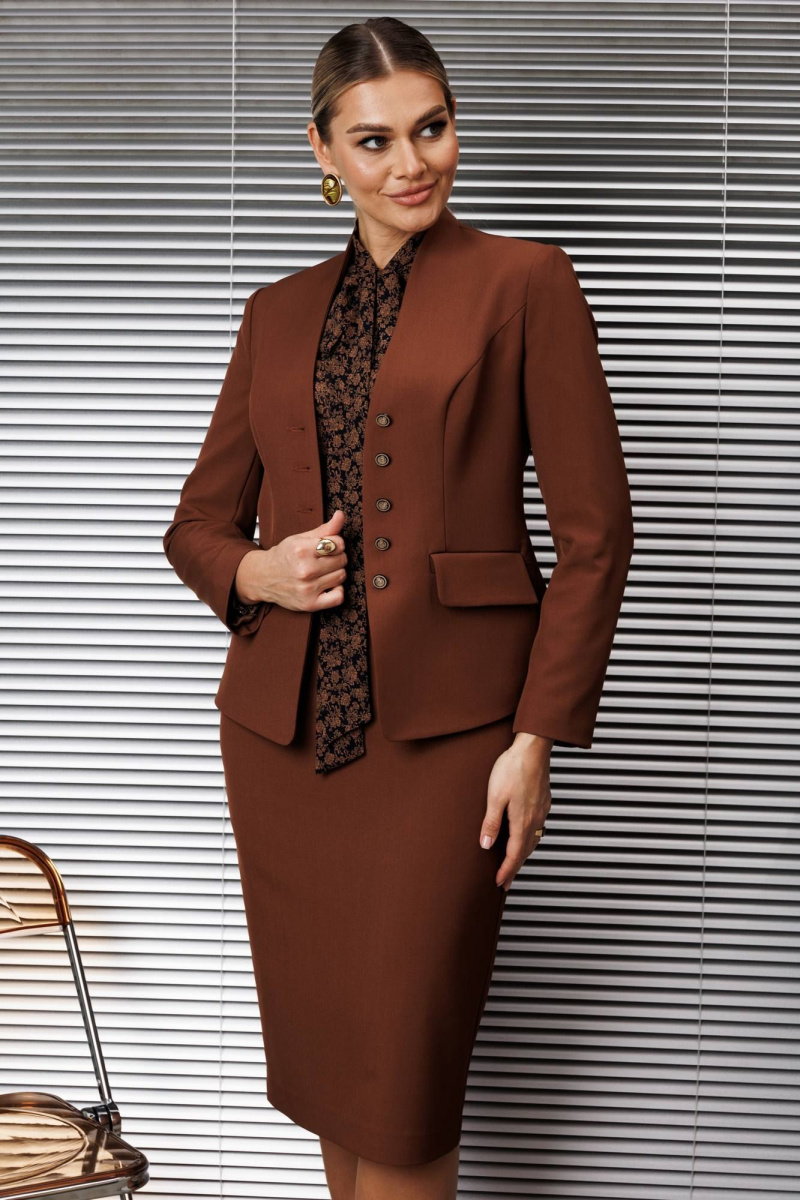 Юбочный костюм Мода Юрс 25-2808 кэмел