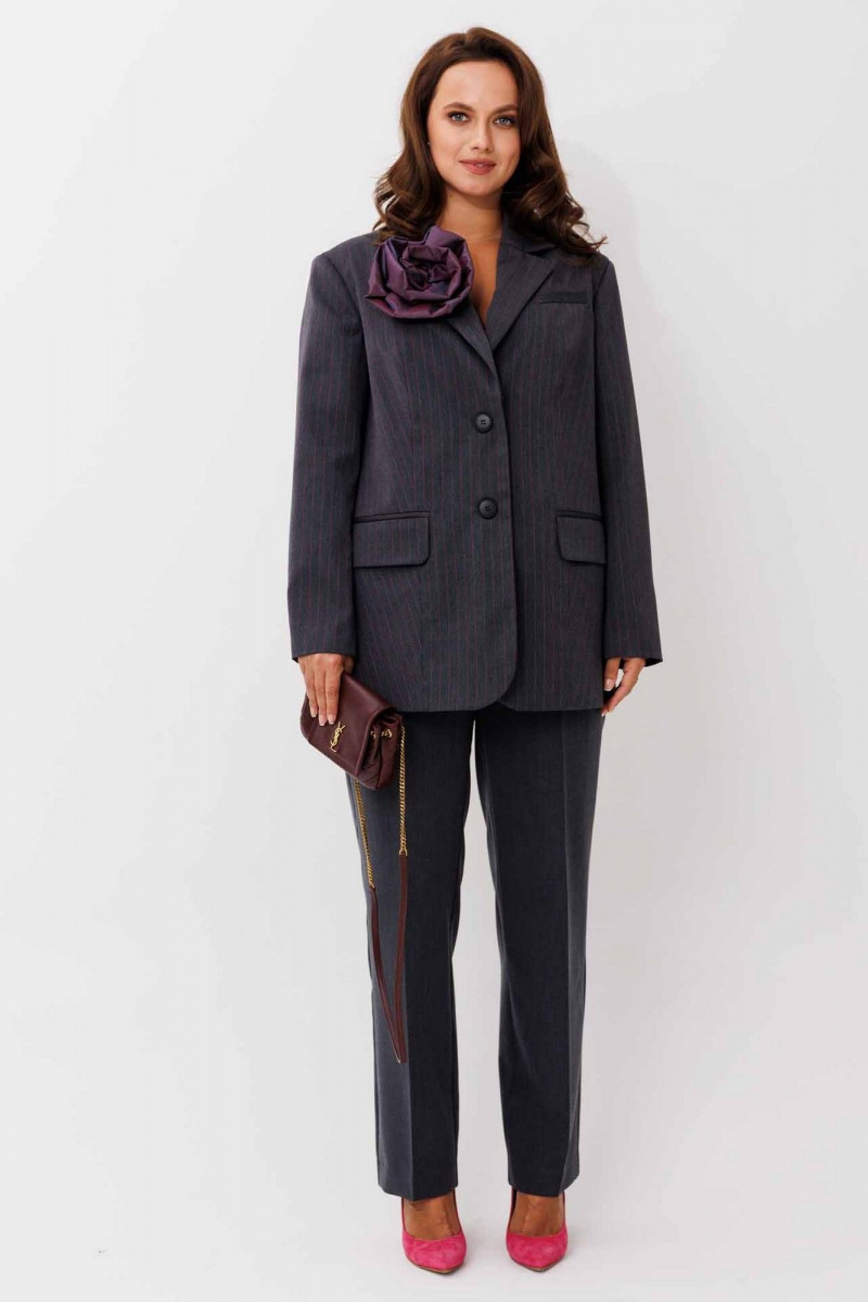 Брючный костюм Mislana 1249 полоска_розовая