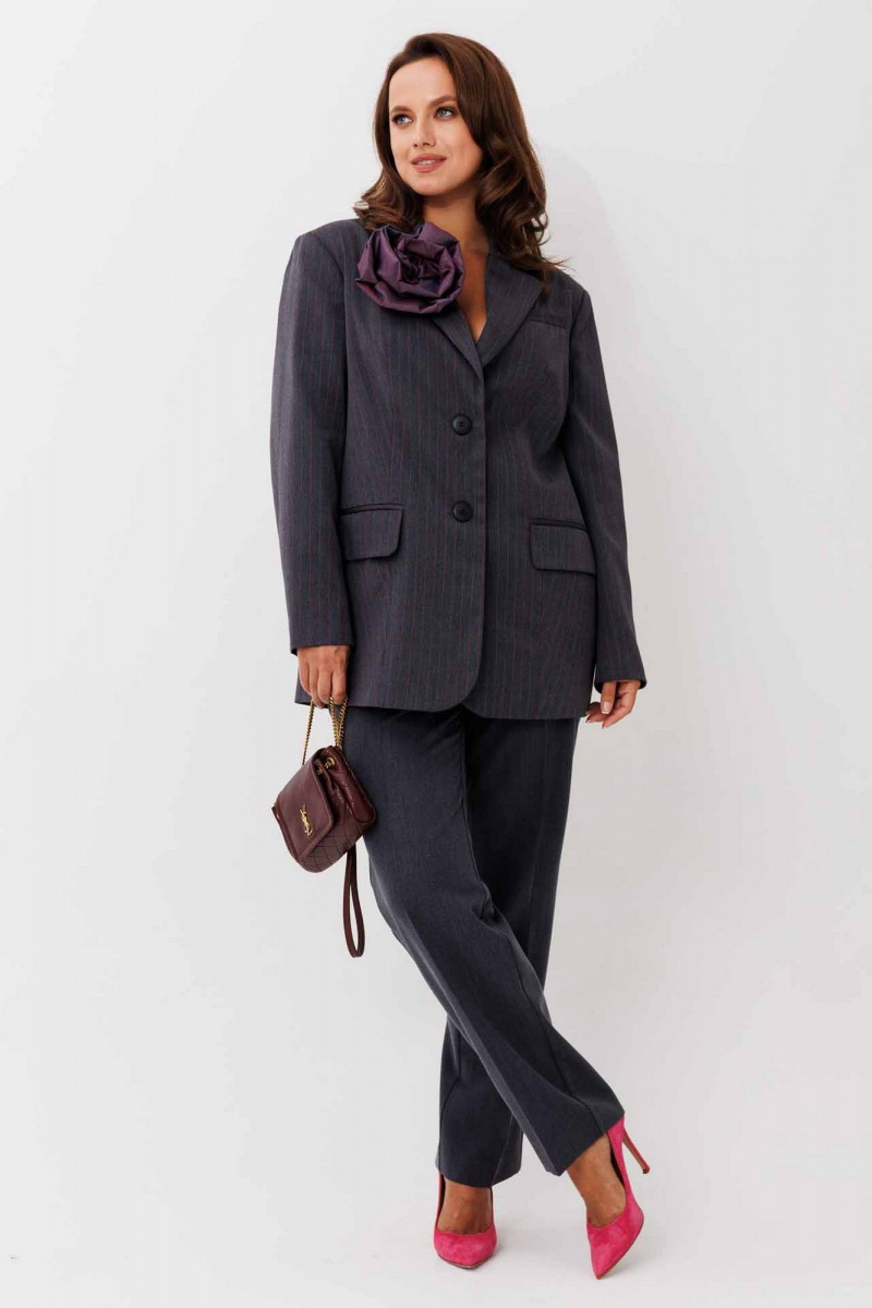 Брючный костюм Mislana 1249 полоска_розовая