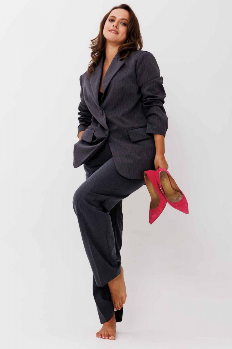 Брючный костюм Mislana 1249 полоска_розовая