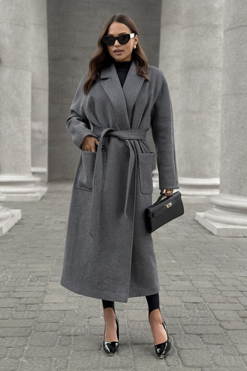 Женское пальто DAVA 7002 серый