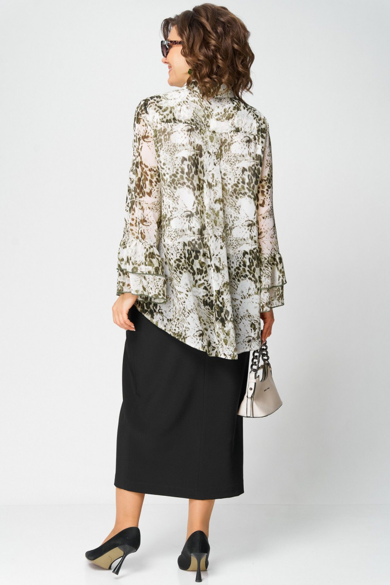 Блузы EVA GRANT 7221 принт_олива