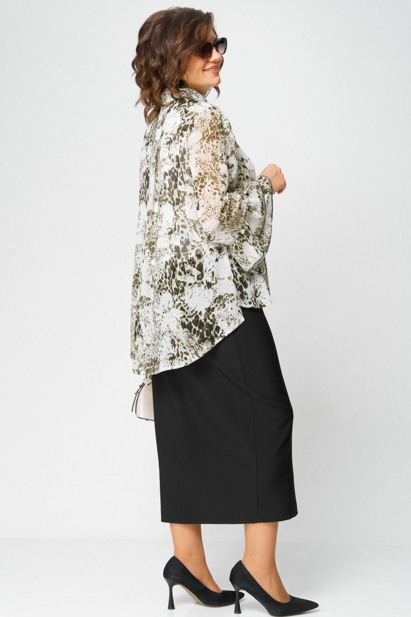 Блузы EVA GRANT 7221 принт_олива