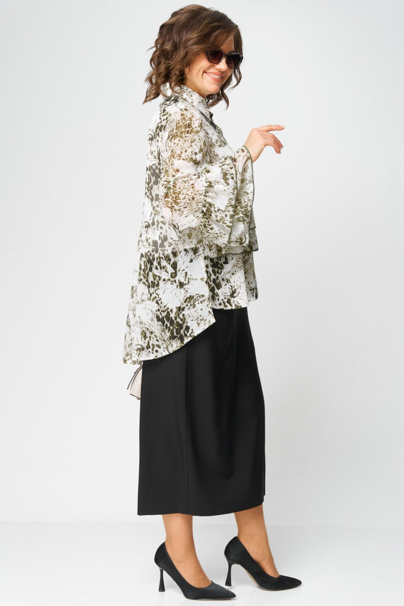 Блузы EVA GRANT 7221 принт_олива