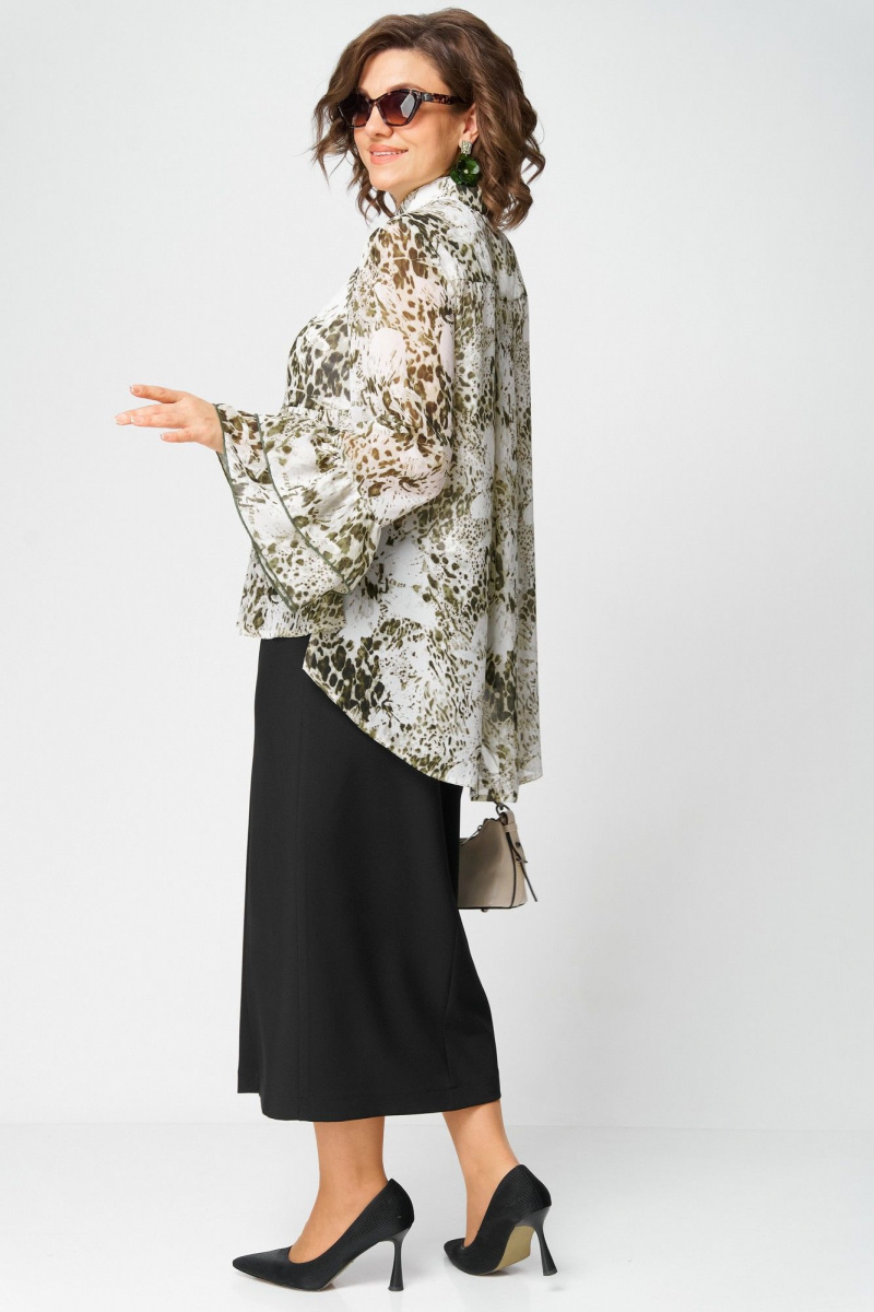 Блузы EVA GRANT 7221 принт_олива