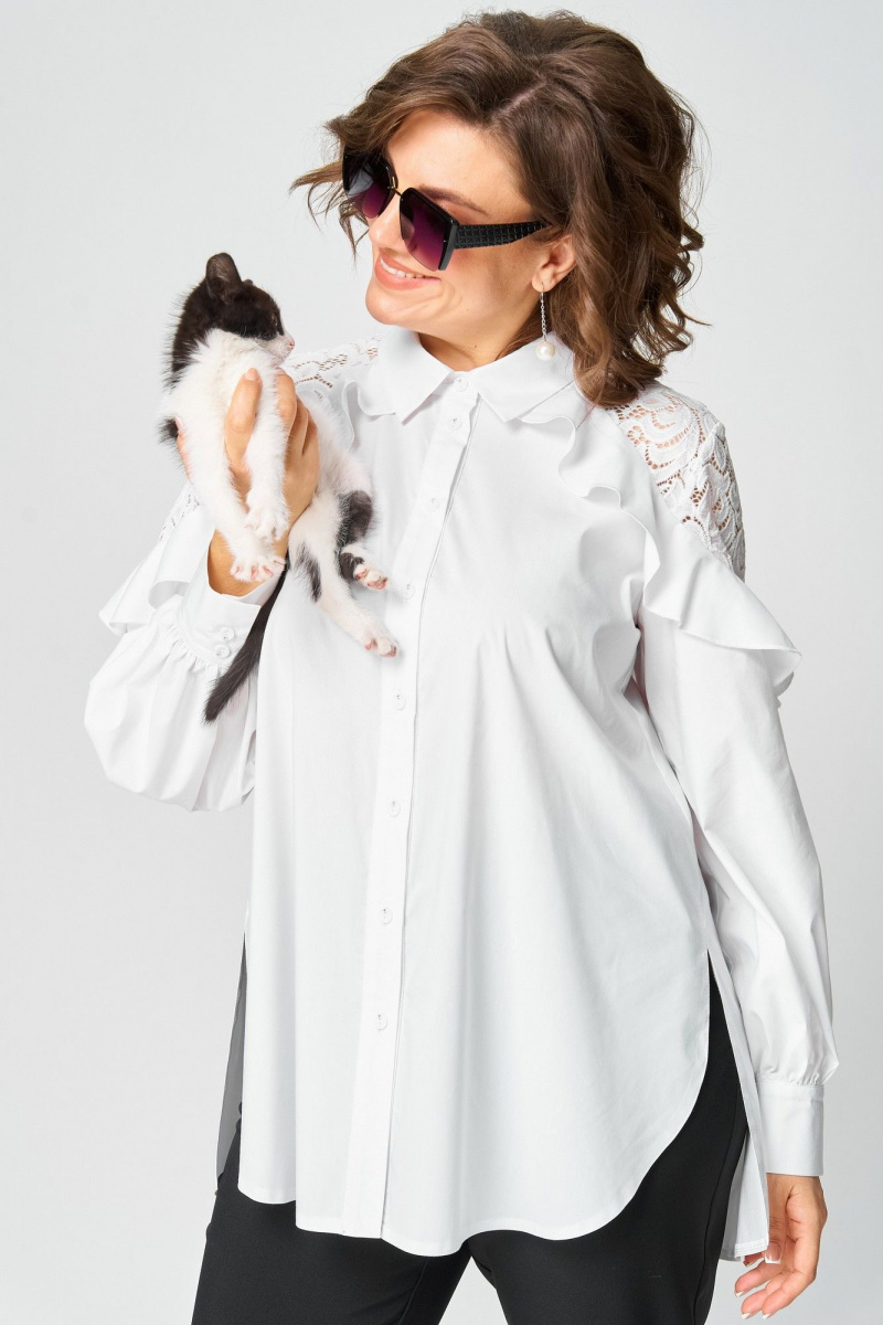 Блузы EVA GRANT 7174-1 белый