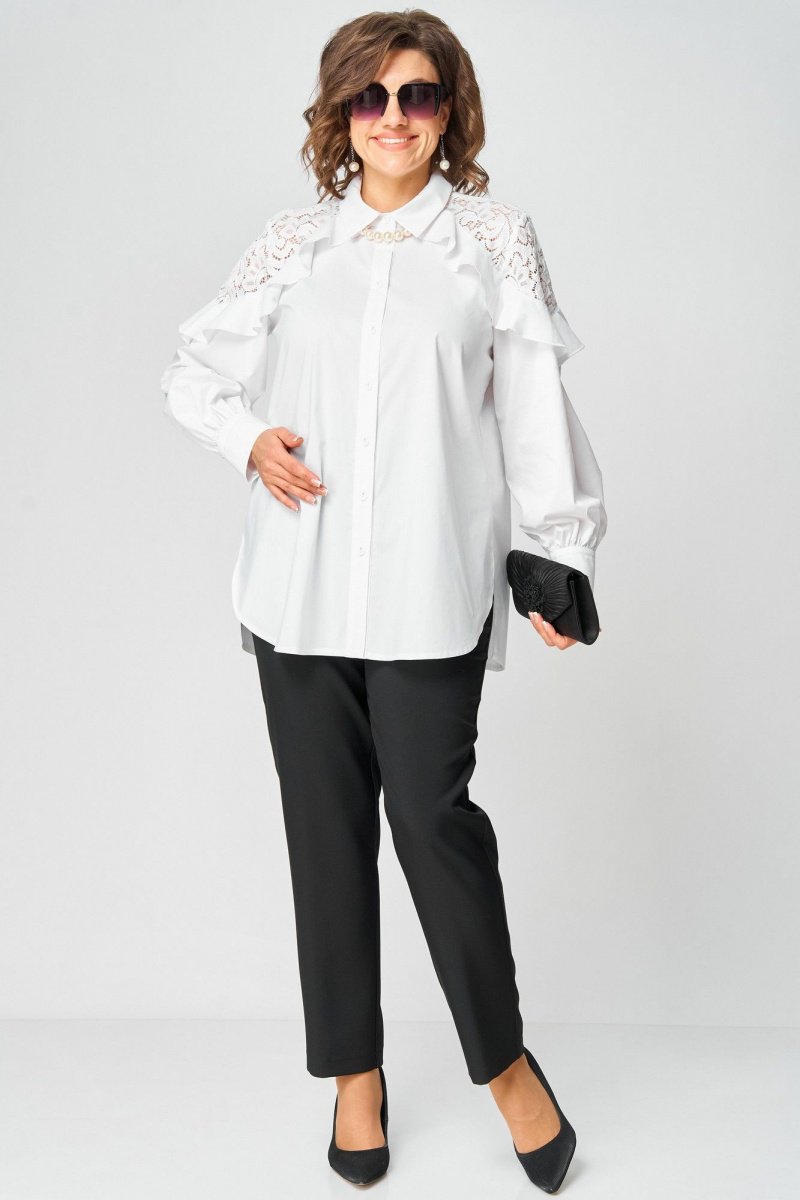 Блузы EVA GRANT 7174-1 белый