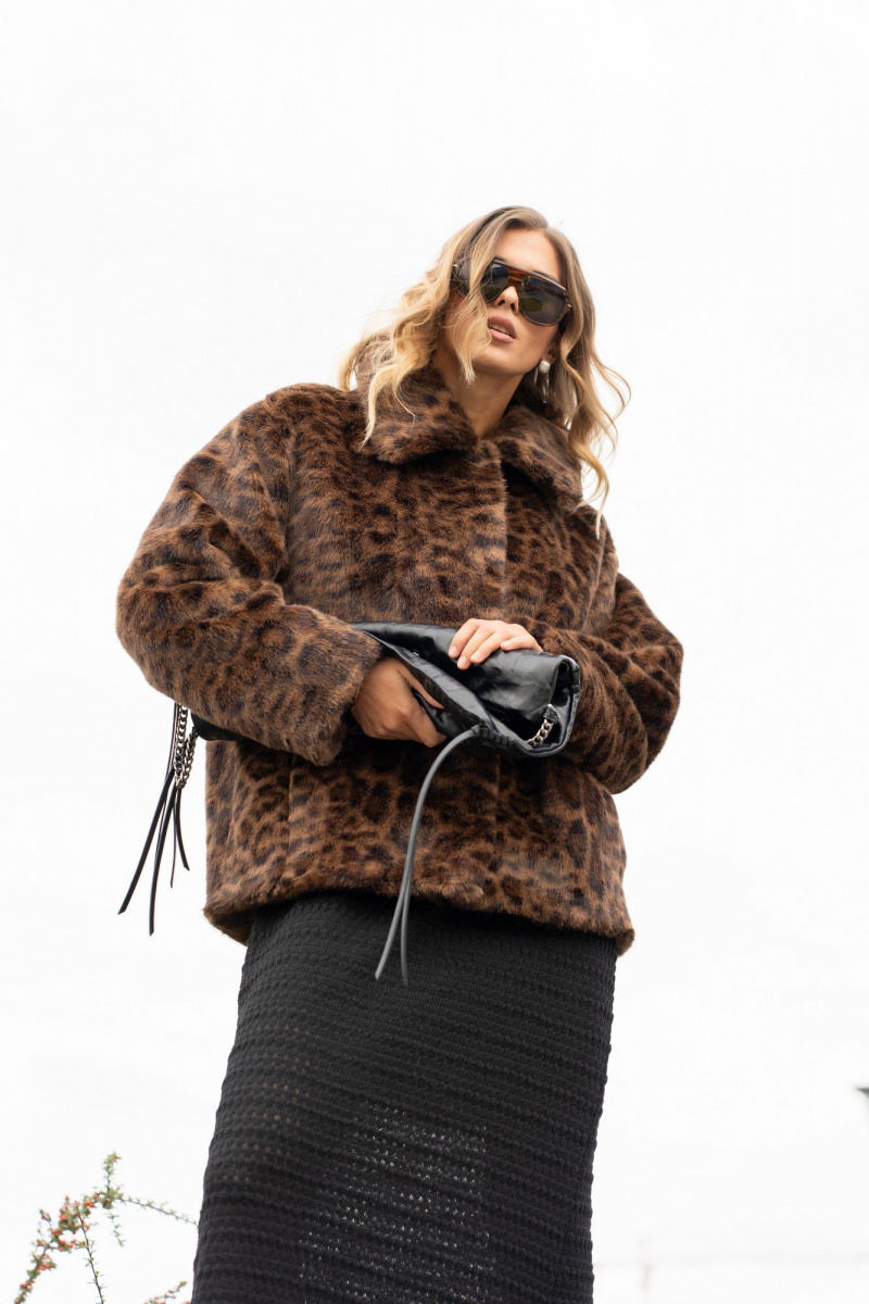 Женское пальто SILVERSPICE S-2533 леопард