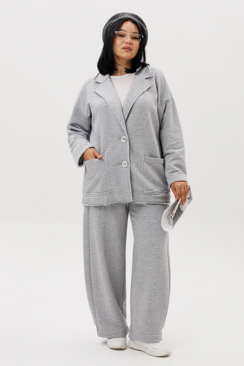 Брючный костюм Anastasia 1299 серый_меланж