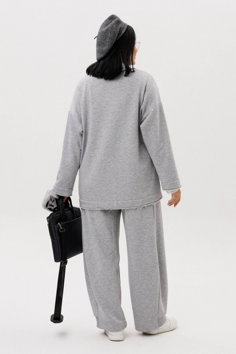 Брючный костюм Anastasia 1299 серый_меланж