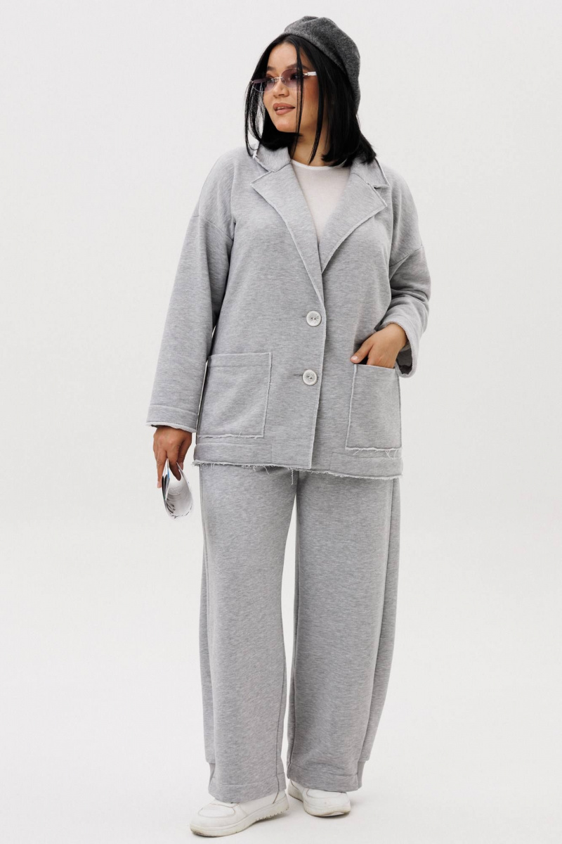 Брючный костюм Anastasia 1299 серый_меланж