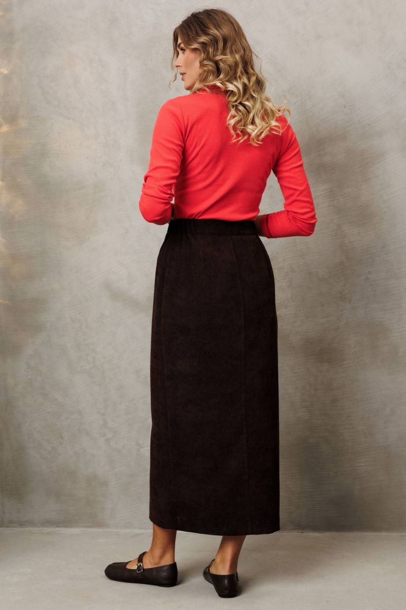 Юбочный комплект Gizart 5425 шоколадный,  морковный