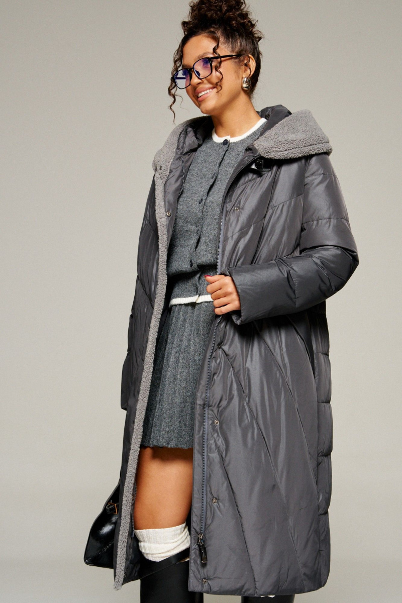 Женское пальто Beautiful&Free 8017 графит