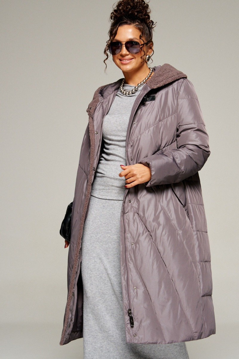 Женское пальто Beautiful&Free 8017 дымчато-лиловый